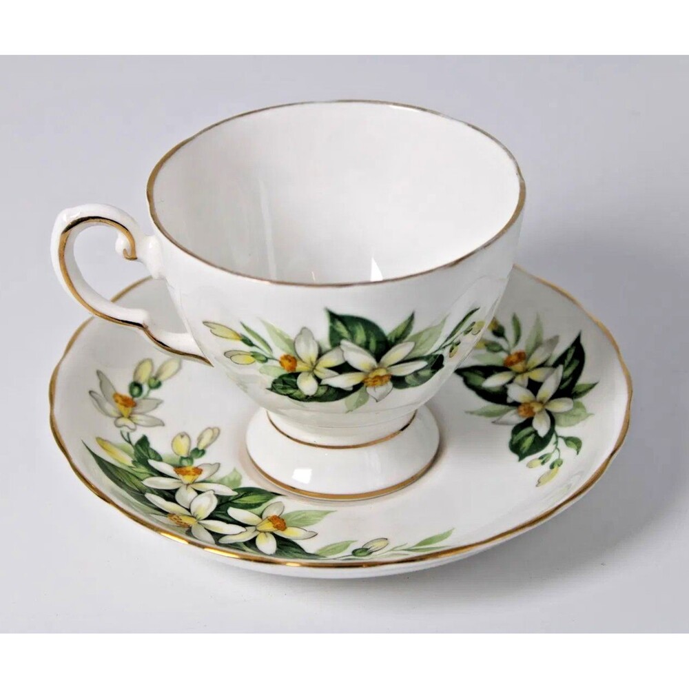 Royal Tuscan Fine Bone China Bridal Flower Orange Blossom Teacup and Saucer